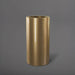 Corry Tall Cylinder Fiberglass Planter in gloss metallic gold against gray background. 
