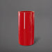 Corry Tall Cylinder Fiberglass Planter in gloss red against gray background. 
