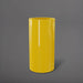 Corry Tall Cylinder Fiberglass Planter in gloss saffron against gray background. 