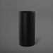 Corry Tall Cylinder Fiberglass Planter in matte black against gray background. 
