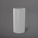 Corry Tall Cylinder Fiberglass Planter in matte cement grey against gray background. 