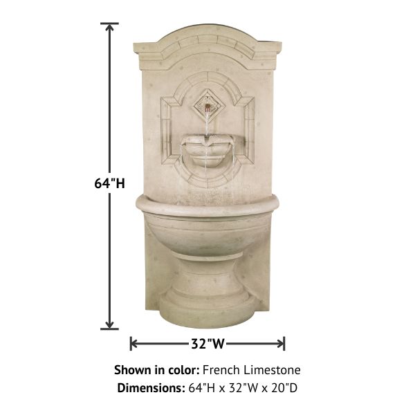 Corsica Wall Fountain with product details.