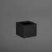 Cuba Low Corner Fiberglass Planter in matte black against gray background.