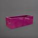 Cuba Low Rectangle Fiberglass Planter in gloss eggplant against gray background.