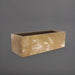 Cuba Low Rectangle Fiberglass Planter in gloss metallic gold against gray background.