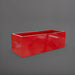 Cuba Low Rectangle Fiberglass Planter in gloss red against gray background.