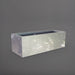 Cuba Low Rectangle Fiberglass Planter in metallic silver against gray background.