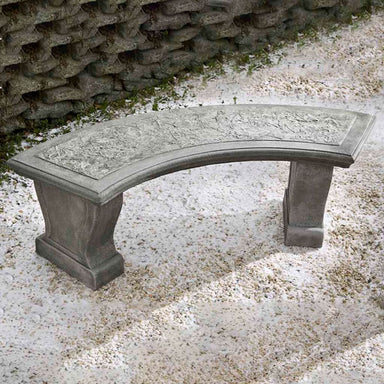 Curved Leaf Bench on concrete in the backyard