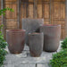 Dalat Planter - Sandblasted - S/4 on concrete in the backyard