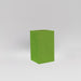 Darwin Tall Corner Fiberglass Planter in satin green against gray background.