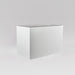 Darwin Tall Rectangle Fiberglass Planter in gloss bright white against gray background.