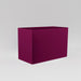 Darwin Tall Rectangle Fiberglass Planter in gloss eggplant against gray background.