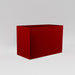Darwin Tall Rectangle Fiberglass Planter in gloss red against gray background.