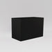 Darwin Tall Rectangle Fiberglass Planter in matte black against gray background.