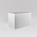 Darwin Tall Rectangle Fiberglass Planter in matte bright white against gray background.