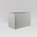 Darwin Tall Rectangle Fiberglass Planter in matte cement grey against gray background.