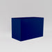 Darwin Tall Rectangle Fiberglass Planter in matte cobalt blue against gray background.