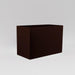 Darwin Tall Rectangle Fiberglass Planter in matte dark brown against gray background.