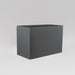 Darwin Tall Rectangle Fiberglass Planter in matte gunmetal against gray background.