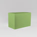 Darwin Tall Rectangle Fiberglass Planter in satin green against gray background.