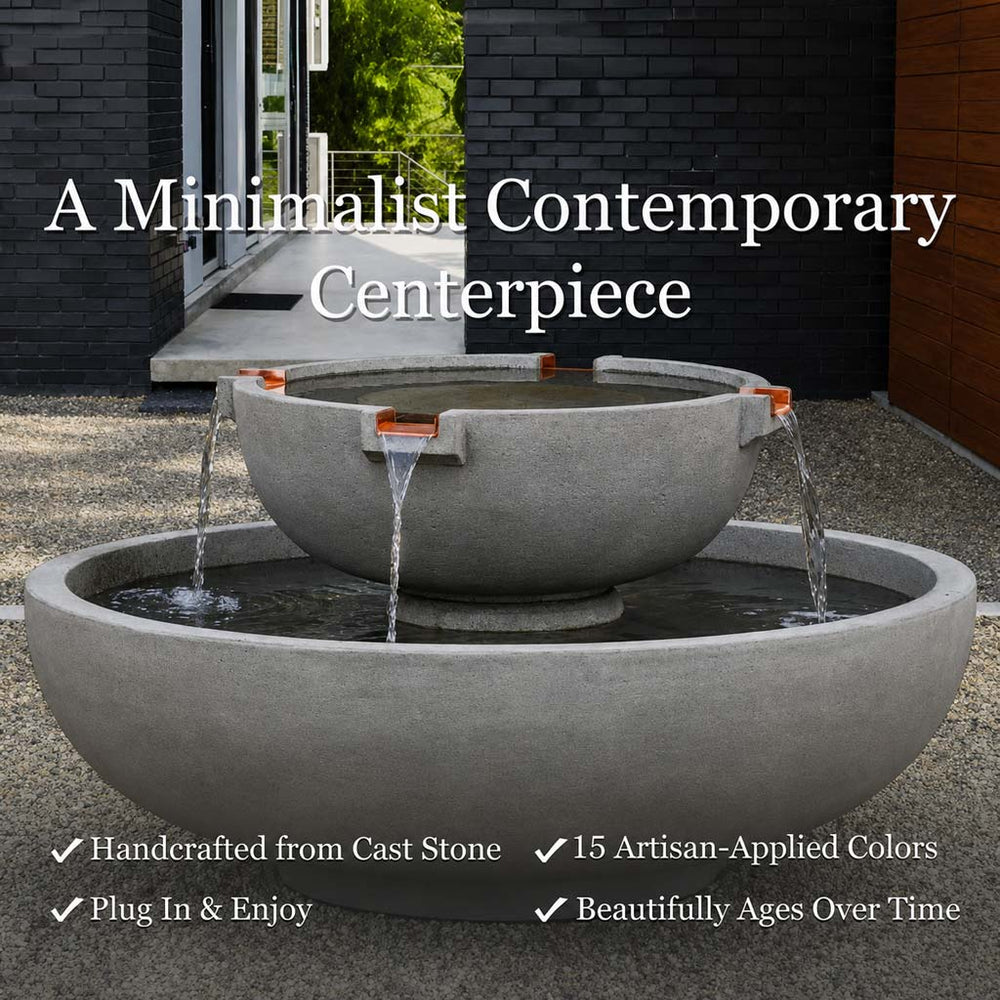 Del Rey Fountain a minimalist contemporary centerpiece.