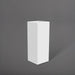 Delray Tall Corner Fiberglass Planter in matte bright white against gray background.