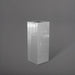 Delray Tall Corner Fiberglass Planter in metallic silver against gray background.