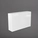 Delray Tall Rectangle Fiberglass Planter in gloss bright white against gray background.
