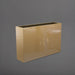 Delray Tall Rectangle Fiberglass Planter in gloss metallic gold against gray background.