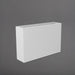 Delray Tall Rectangle Fiberglass Planter in matte bright white against gray background.