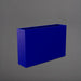 Delray Tall Rectangle Fiberglass Planter in matte cobalt blue against gray background.