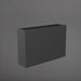 Delray Tall Rectangle Fiberglass Planter in matte gunmetal against gray background.