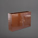 Delray Tall Rectangle Fiberglass Planter in metallic bronze against gray background.