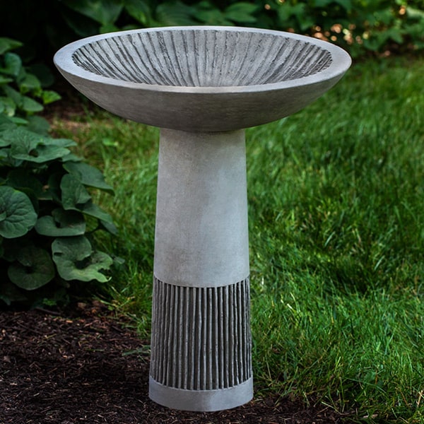 Equinox Birdbath on grass in the backyard