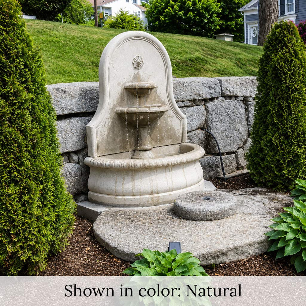 Estancia Wall Fountain in action in the backyard.