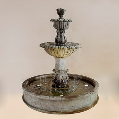Florica Althum Pond Fountain against brown background.
