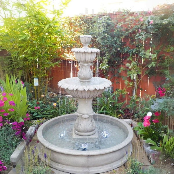 Florica Althum Pond Fountain in action in the backyard.