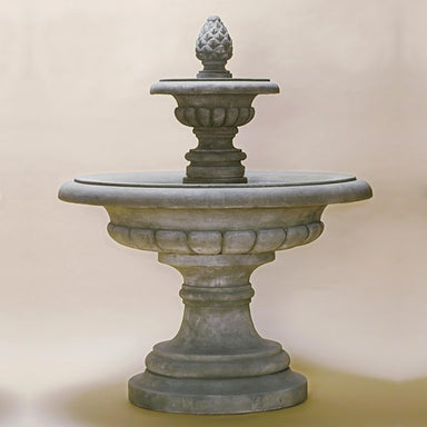Fontana Grande Fountain against brown background.