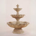 Gardenia Three Tier Fountain, Short against brown background.