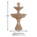 Gardenia Two Tier Fountain against white background with product details.