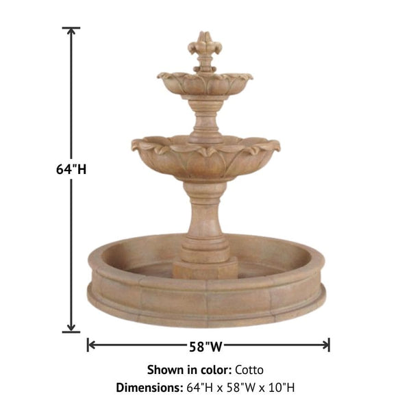 Gardenia Two Tier Pond Fountain with product details.