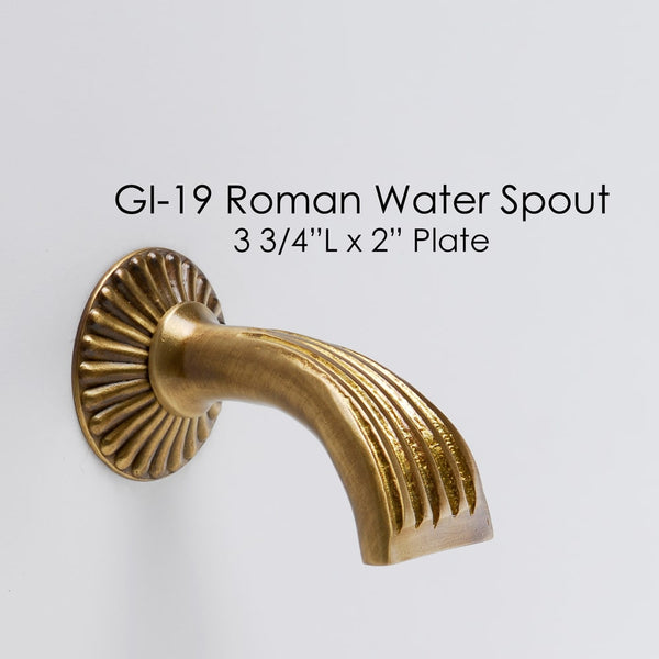 Gi-19 Roman Water Spout against gray background.