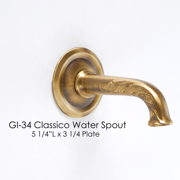 Gi-34 Classico Water Spout against gray background.