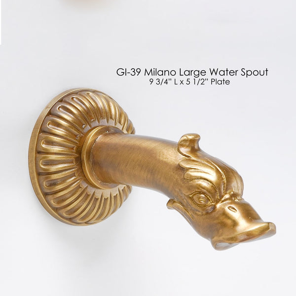 Gi-39 Milano Large Water Spout against gray background.