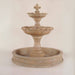 Giannini Garden Gardenia Two Tier Pond Fountain against brown background.