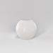 Globe Fiberglass Planter in gloss bright white against gray background.