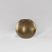 Globe Fiberglass Planter in gloss metallic gold against gray background.
