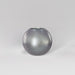 Globe Fiberglass Planter in metallic silver against gray background.