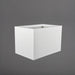 Granada Wide Rectangle Fiberglass Planter in gloss bright white against gray background.