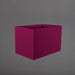 Granada Wide Rectangle Fiberglass Planter in gloss eggplant against gray background.